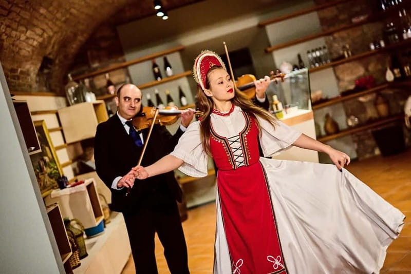 Budapest: Hungarian Folk Dance & Concert with Dinner Option - Dinner at Hungarian Gastro Cellar: Menu A, Menu B, and the Somlói Galuska Moment