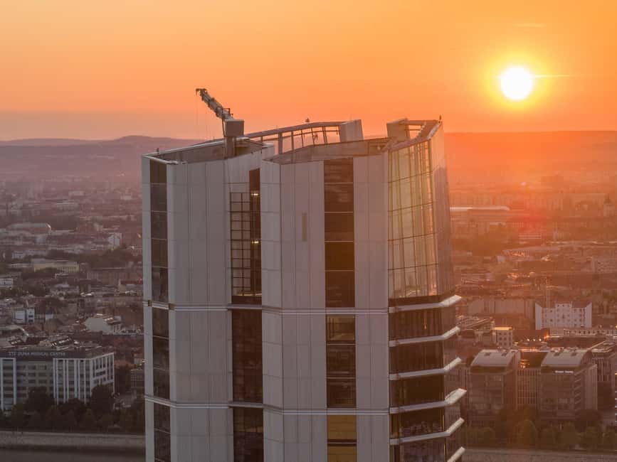 Budapest SkyDeck Tower - Panoramic Lift & Viewing Platform - The panoramic lift and entrance flow that keeps it low stress