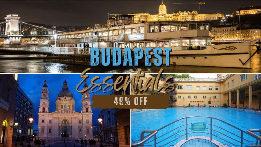 Budapest Super Saver: Spa, Basilica Tour, and Danube Cruise - Danube night cruise on the Gróf Széchenyi at 7PM, plus that welcome drink