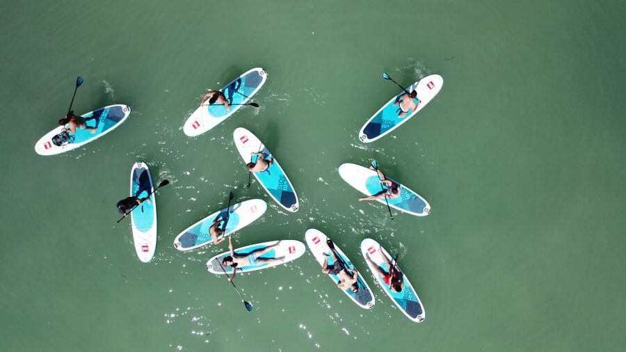 Tihany: SUP Course and Tour at Lake Balaton - The simulator lesson: learning balance and paddle control before you stand in water